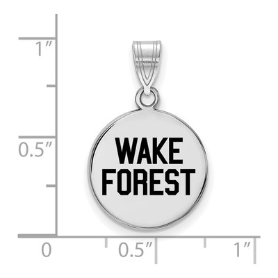 Wake Forest University Sterling Silver Medium Deacon Enameled Disc Pendant – view 2