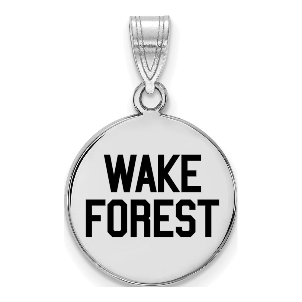 Wake Forest University Sterling Silver Medium Deacon Enameled Disc Pendant