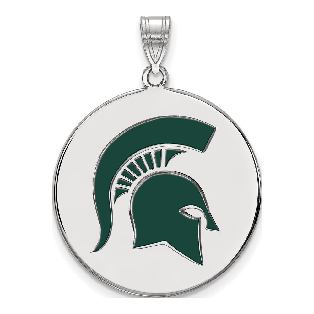 Michigan State Spartan Enamel Disc Pendant