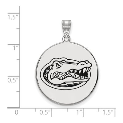 University of Florida Sterling Silver Extra Large Gators Enamel Disc Pendant – view 2