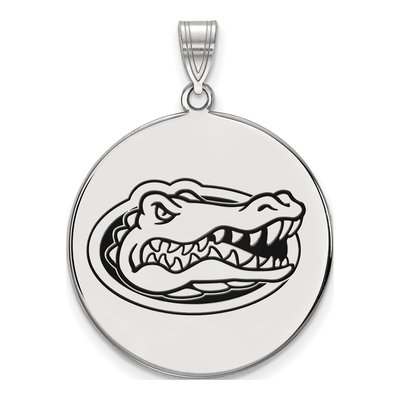 University of Florida Sterling Silver Extra Large Gators Enamel Disc Pendant