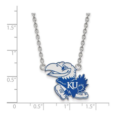 University of Kansas Sterling Silver Large Jayhawks Necklace – view 2