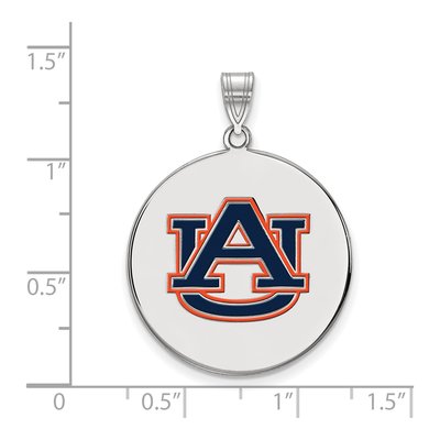Auburn University Sterling Silver Extra Large Enameled Disc Pendant – view 2