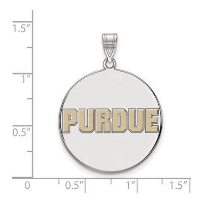 Purdue University Sterling Silver Extra Large Enamel Disc Pendant – view 2