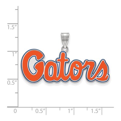 University of Florida Sterling Silver Medium Of Gators Script Pendant – view 2