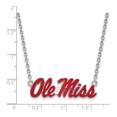 University of Mississippi Sterling Silver Large Ole Miss Pendant Necklace – view 2