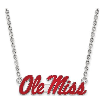 University of Mississippi Sterling Silver Large Ole Miss Pendant Necklace