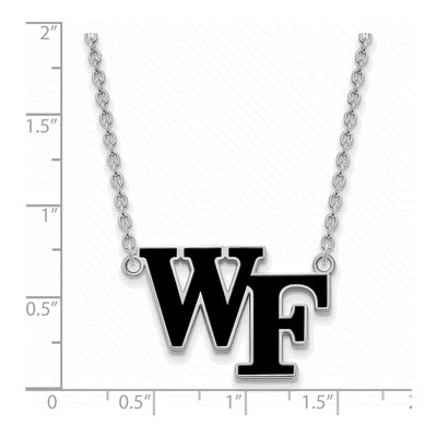 Wake Forest University Sterling Silver Large Enamel W-F Necklace – view 2