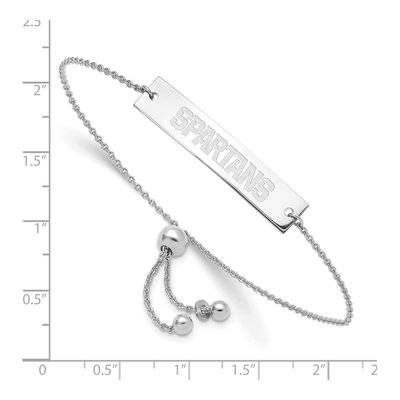 Michigan State University Sterling Silver Spartans Bar Bracelet – view 3