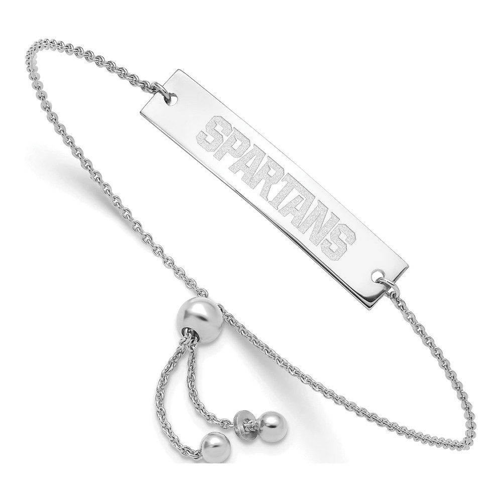 Michigan State Spartans Silver Bar Bracelet