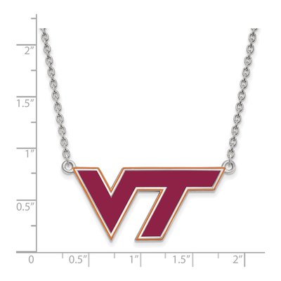 Virginia Tech Sterling Silver Large V-T Pendant Necklace – view 2