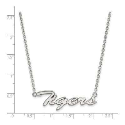 Louisiana State University Sterling Silver Medium LSU Tigers Script Pendant Necklace – view 2