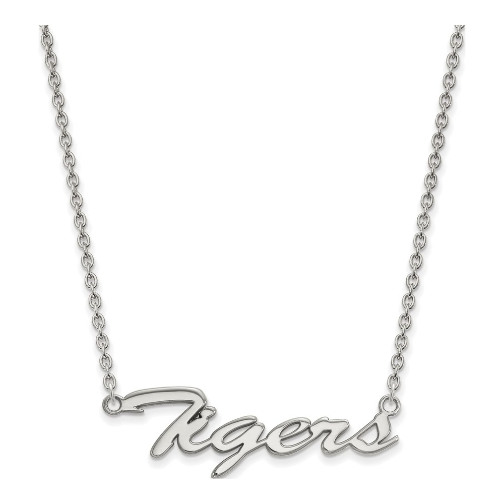 Louisiana State University Sterling Silver Medium LSU Tigers Script Pendant Necklace
