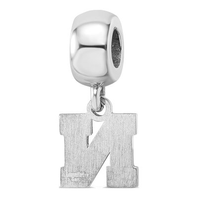 University of Nebraska Sterling Silver Extra Small Letter N Dangle Bead – view 6