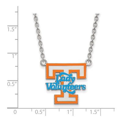 University of Tennessee Sterling Silver Large Vols Enamel Pendant Necklace – view 2
