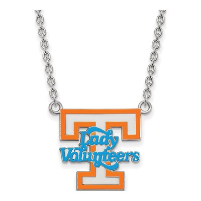 University of Tennessee Sterling Silver Large Vols Enamel Pendant Necklace