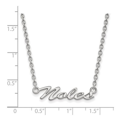 Florida State University Sterling Silver Medium FSU Noles Script Necklace – view 2