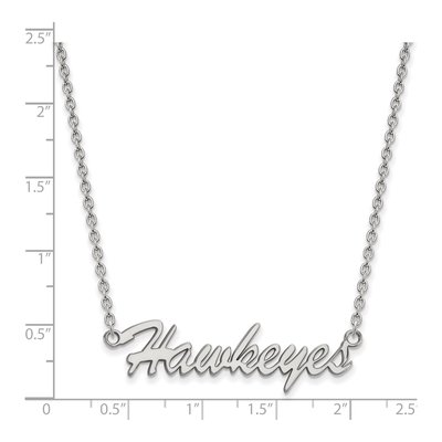 University of Iowa Sterling Silver Medium Hawkeyes Script Necklace – view 2
