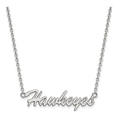 University of Iowa Sterling Silver Medium Hawkeyes Script Necklace