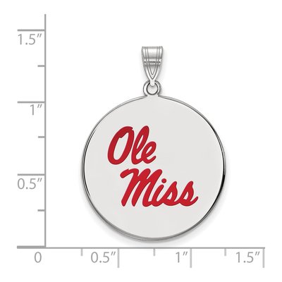 University of Mississippi Sterling Silver Ole Miss Extra Large Enamel Disc Pendant – view 2