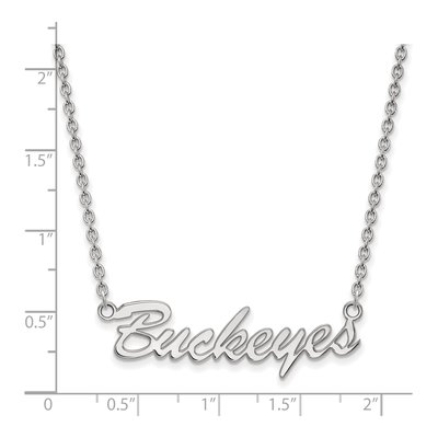Ohio State University Sterling Silver Medium Buckeyes Script Pendant – view 2