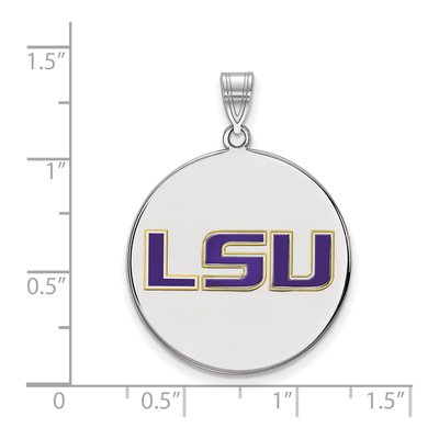 Louisiana State University Sterling Silver LSU Extra Large Enamel Disc Pendant – view 2