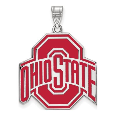 Ohio State University Sterling Silver Extra Large Enamel Pendant