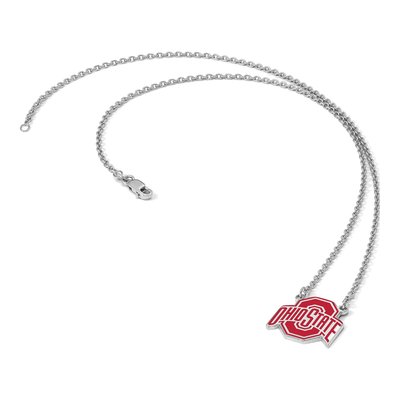 Ohio State University Sterling Silver Large Enamel Pendant Necklace – view 3