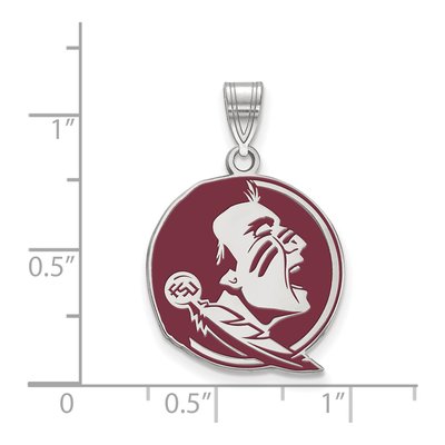 Florida State University Sterling Silver Large FSU Seminoles Enamel Pendant – view 2