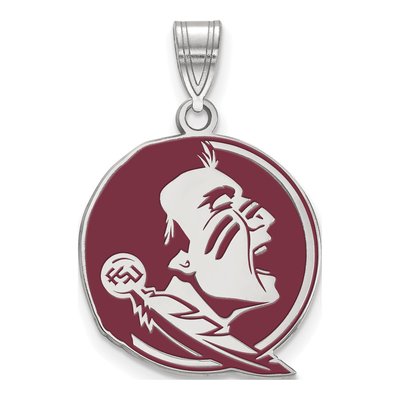 Florida State University Sterling Silver Large FSU Seminoles Enamel Pendant