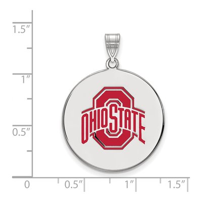 Ohio State University Sterling Silver Extra Large Enamel Disc Pendant – view 2