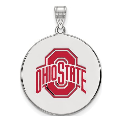 Ohio State University Sterling Silver Extra Large Enamel Disc Pendant