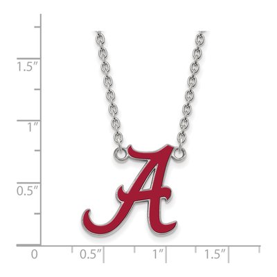 University of Alabama Sterling Silver Large Crimson Tide Enamel Letter A Pendant Necklace – view 2