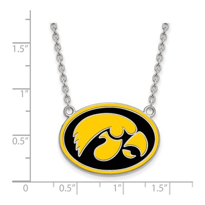 University of Iowa Sterling Silver Large Hawk Pendant Necklace – view 2