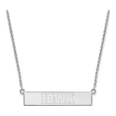 University of Iowa Sterling Silver Small Bar Necklace