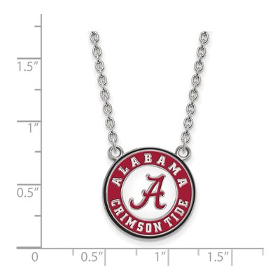 University of Alabama Sterling Silver Large Crimson Tide Enamel Pendant Necklace – view 2