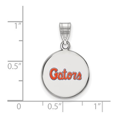 University of Florida Sterling Silver Medium Gators Enamel Disc Pendant – view 2