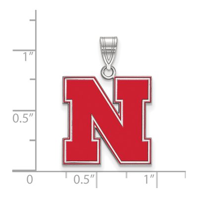University of Nebraska Sterling Silver Large Huskers Letter N Pendant – view 2