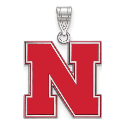 University of Nebraska Sterling Silver Large Huskers Letter N Pendant