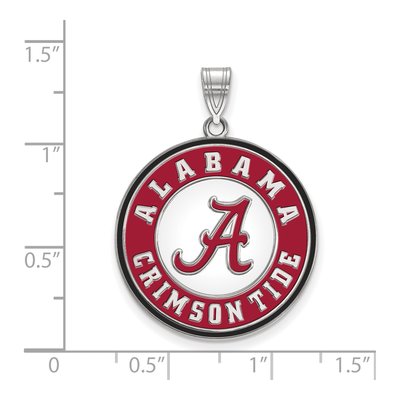 University of Alabama Sterling Silver Extra Large Crimson Tide Enameled Disc Pendant – view 2