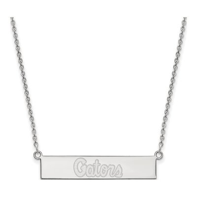 University of Florida Sterling Silver Small Gators Bar Necklace