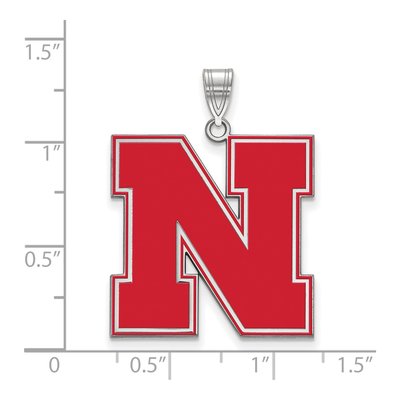 University of Nebraska Sterling Silver Extra Large Letter N Pendant – view 2