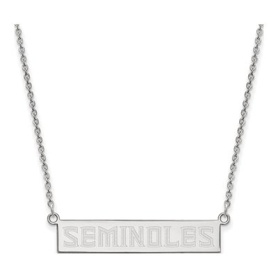 Florida State University Sterling Silver Small FSU Seminoles Bar Necklace