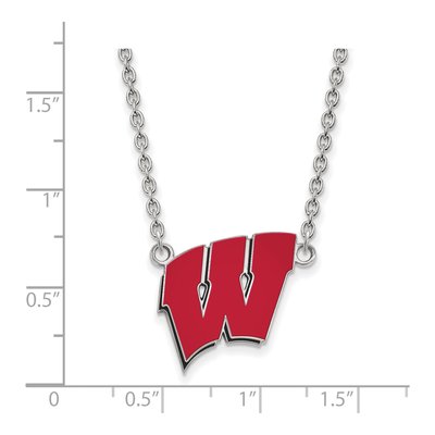 University of Wisconsin Sterling Silver Large Letter W Pendant Necklace – view 2