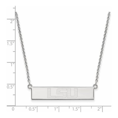 Louisiana State University Sterling Silver LSU Small Bar Necklace – view 2