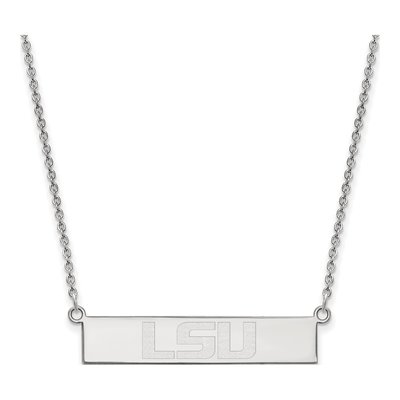 Louisiana State University Sterling Silver LSU Small Bar Necklace