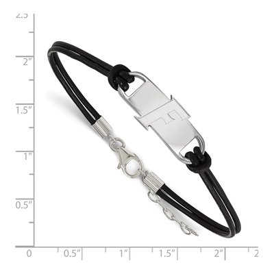 University of Florida Sterling Silver Small Leather Letter F Bracelet – view 2