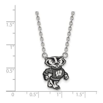University of Wisconsin Sterling Silver Large Badgers Pendant Necklace – view 2