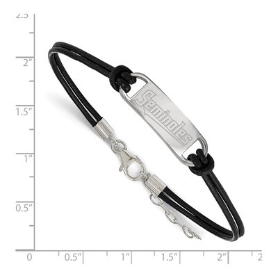 Florida State University Sterling Silver FSU Seminoles Leather Bracelet – view 2