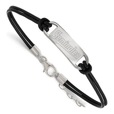 Florida State University Sterling Silver FSU Seminoles Leather Bracelet